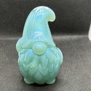 Mystical Iridescent Teal Gnome Sculpture
